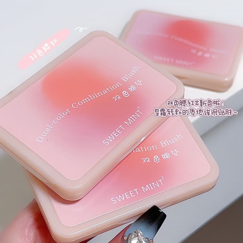 SWEET MINT Dual-color Blush Matte Natural Contour Rouge Blush Nude Makeup Brightening and Shrinking Student Rouge