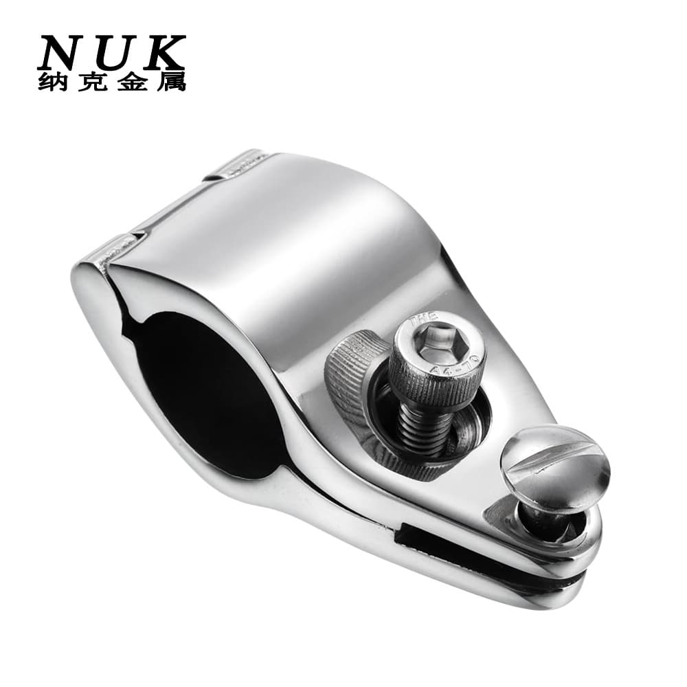 Marine stainless steel 316 open pipe clamp yacht awning top pipe clamp mirror polished sliding sleeve marine hardware