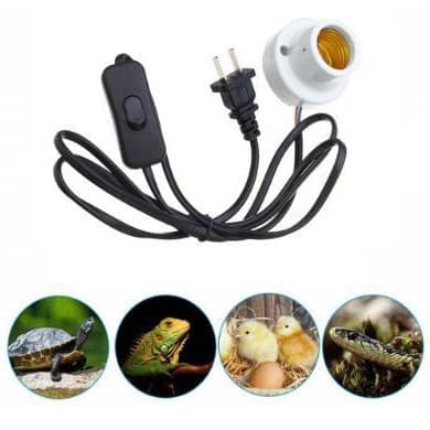 E27 Reptile Ceramic Lamp Holder / Heat Light Switch Bulb Socket Adapter Ceramic Heating Lamp