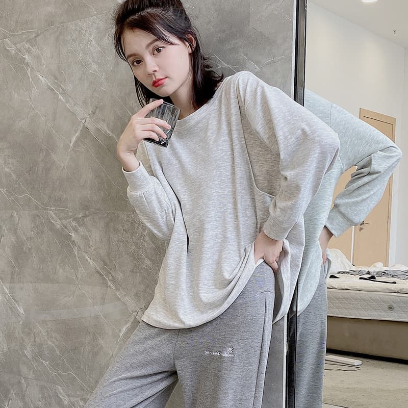 Maternity Pajama Set Autumn Winter New Postpartum Nursing Sleepwear Plus Size Long Sleeve Side Opening Maternity Home Clothes