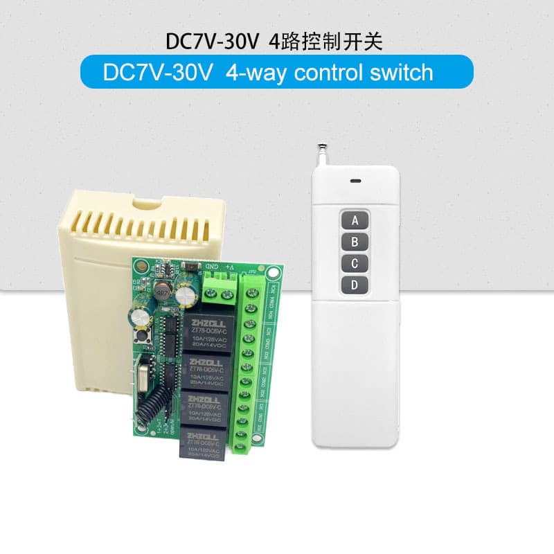 12V 4-Channel Wireless Receiver Control Garage Door Motor Relay Remote Control Switch Remote Control Switch