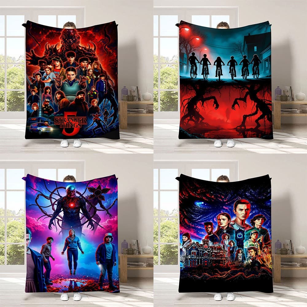 Amazon Hot Blanket Stranger Things Blanket Cross-border Trade Long Plush Blanket Flannel Throw Blanket Nap Blanket