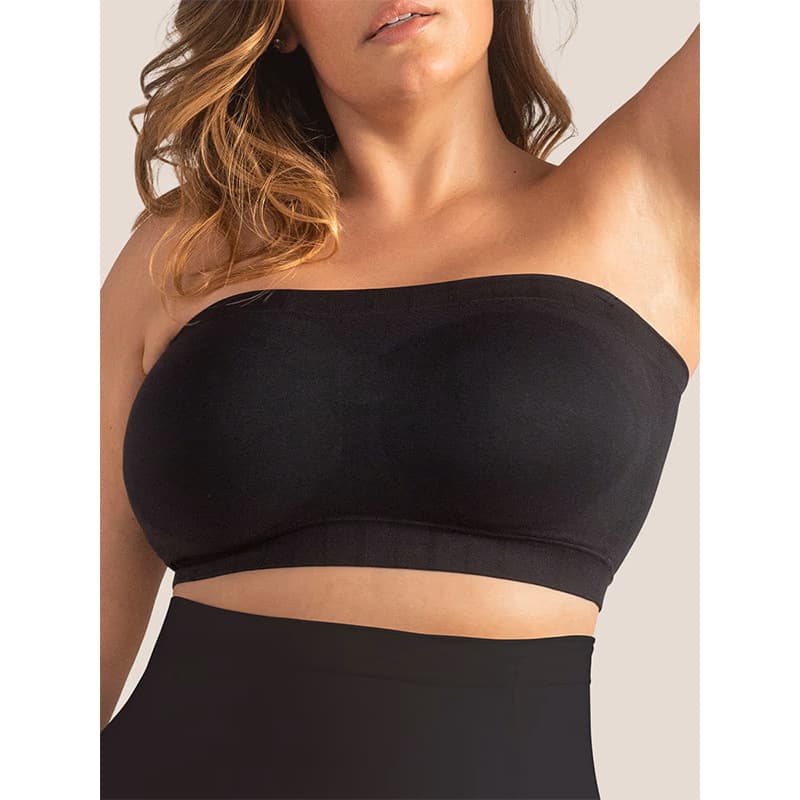 Cross-Border Trade Fixed Cup Plus Size Bra, Comfortable Wire-Free, Shaping Silicone Anti-Slip Strips, Removable Straps, Bustier