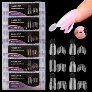 Cross-border Nail Art Tool Crystal Nail Extension Form Sandwich Nail Form Clip-on Anti-spill Gel No Paper Form Extension