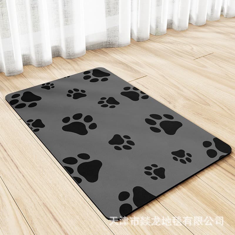 Cartoon solid color diatom mud floor mat cat claw pet feeding floor mat absorbent quick-drying household cat and dog eating floor mat