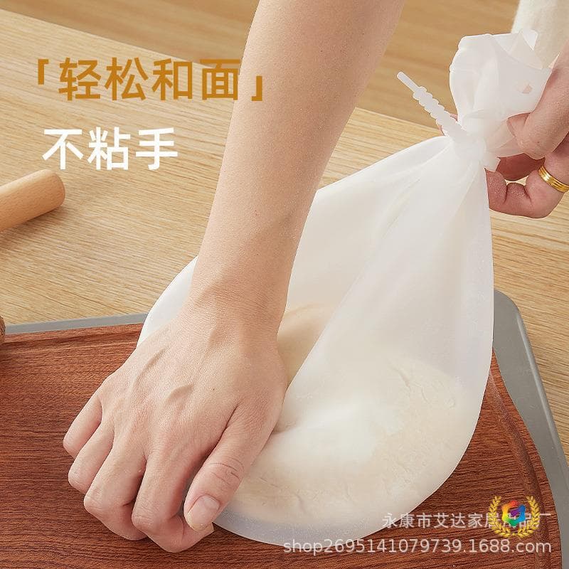 Factory Stock Silicone Dough Kneading Bag, Fresh-Keeping Bag, Dough Bag with Tie, Kitchen Baking Pastry Tool, Dough Proofing Accessory