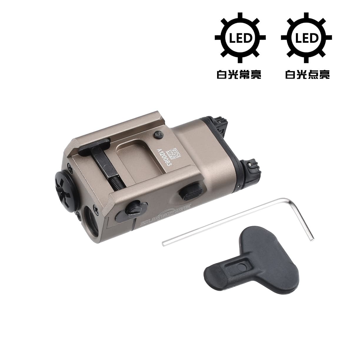 XC1/XC2 Tactical Flashlight with Red Laser LED Illumination, Strobe Light, Glock Under-Barrel Light, Helmet Light