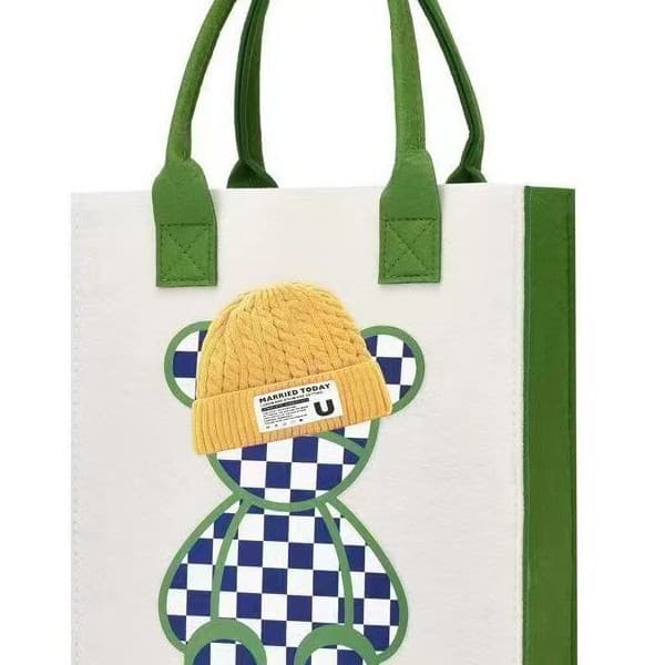 New Handbag Women's Tote Bag Large Capacity Open Top Fashion Felt Shopping Bag