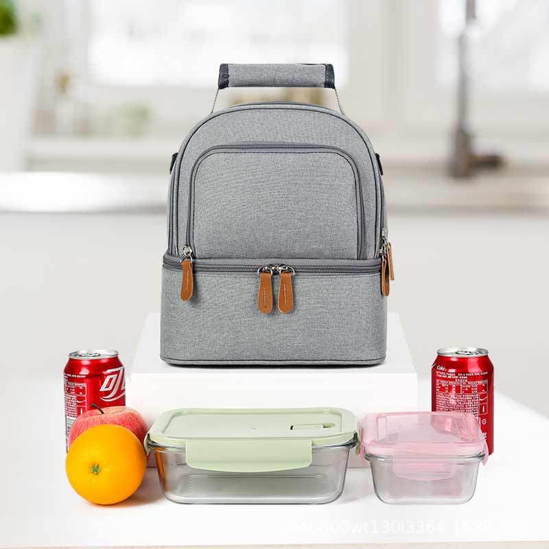 Cross-border Hot-selling Double-layer Insulated Mommy Backpack Portable Breast Milk Cooler Bag