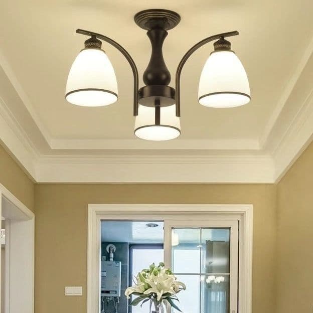 American minimalist style living room chandelier, home master bedroom ceiling light, crystal light fixture, dining room LED energy-saving light package