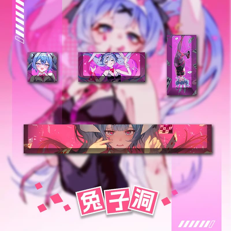 Anime Fan Art Keycaps Rabbit Hole Two Creations Four-Key ESC Dye-Sublimation Custom Image Available OEM Profile Keycaps