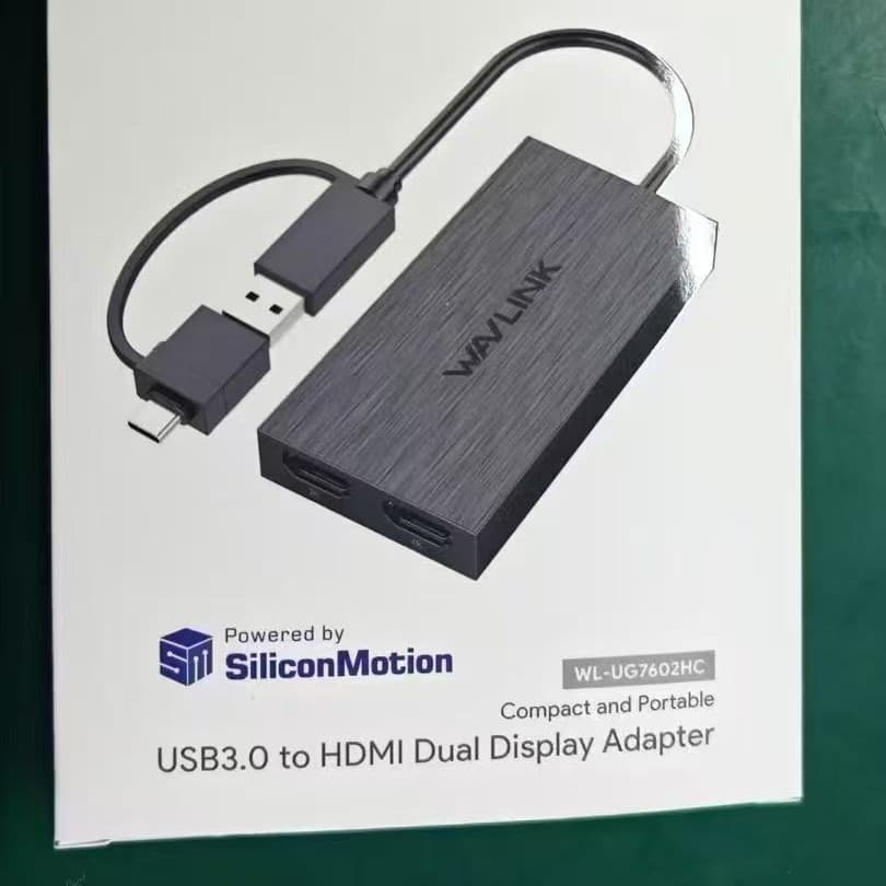 Wavlink USB-C to Dual HDMI Display Adapter 4K HD Screen Extender for Mirroring and Expansion