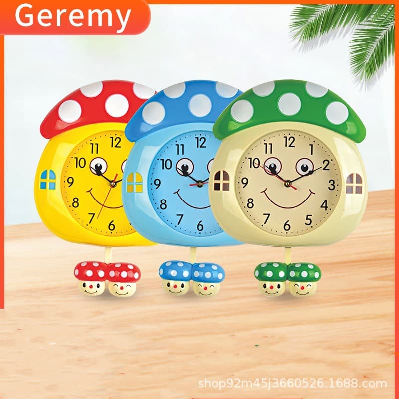 Cartoon Wall Clock Children's Student Bedroom Small Pendulum Home Clock Simple Modern Fashion Cute Living Room Hanging Small Desk Clock