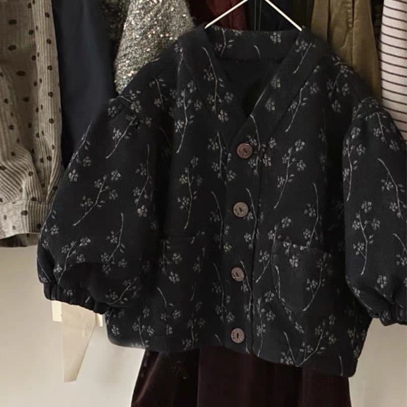 Korean children's clothing girls' autumn jacket 2026 new style little girls and children's trendy Korean retro floral cardigans