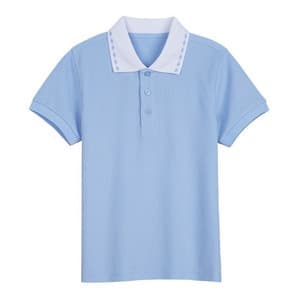 Kan Chai Wa Children's Polo Shirt Short Sleeve Pure Cotton Boys' Turn-down Collar White T-Shirt Summer School Uniform Girls' Half Sleeve Tee