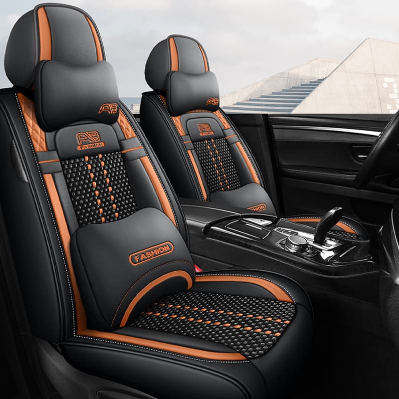 New Car Seat Cover Full Wrap Leather Summer Ice Silk Cartoon