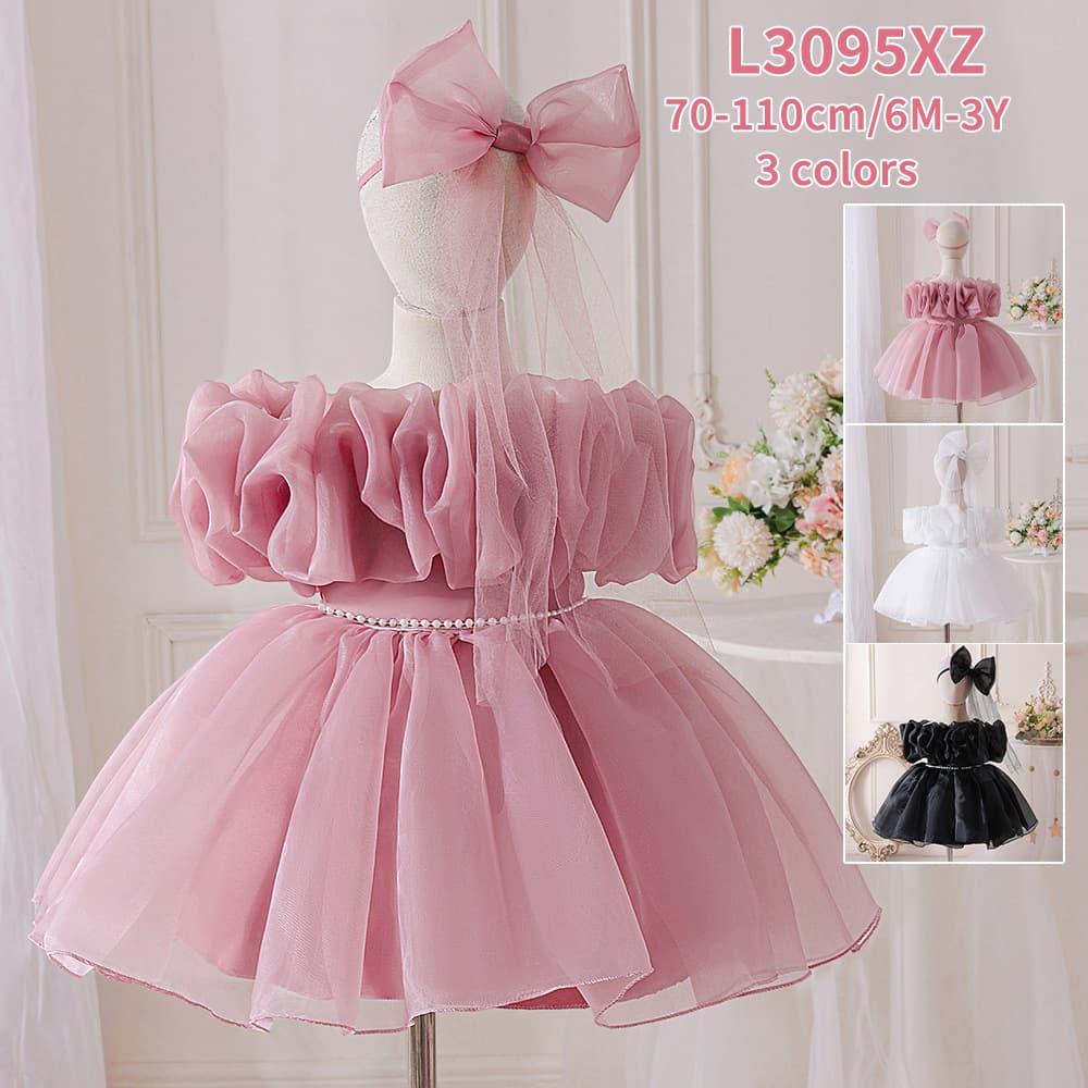 European and American children's dresses organza dresses girls black princess dresses first birthday photography children's dresses wholesale
