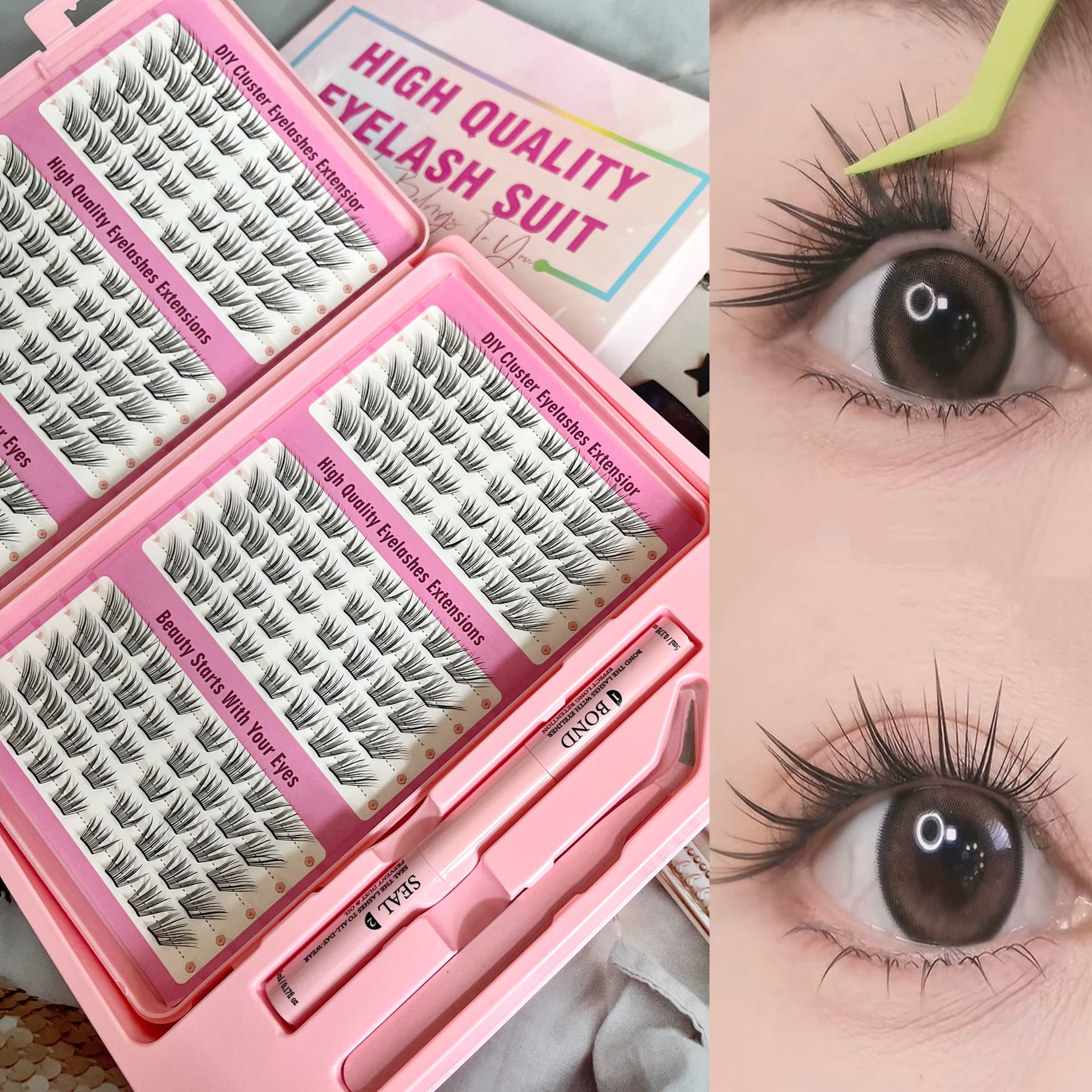 Amazon Export Soft Natural Slightly Curled Lashes Not Heavy Not Exaggerated Hot Selling DIY Cross-border False Eyelashes