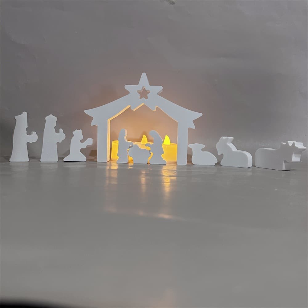 S1971+S1972 Yesu birth ornament combination decorative cement plaster mold DIY silicone mold