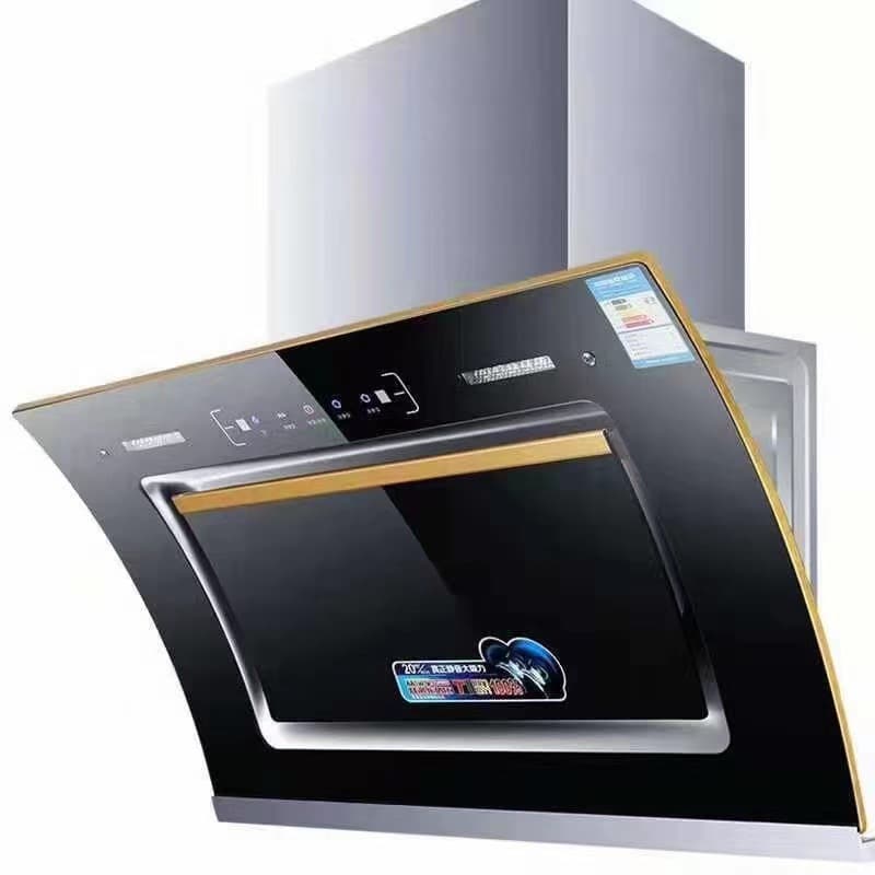 Household high suction range hood with sensor automatic cleaning, arc-shaped dual motor, wholesale discount