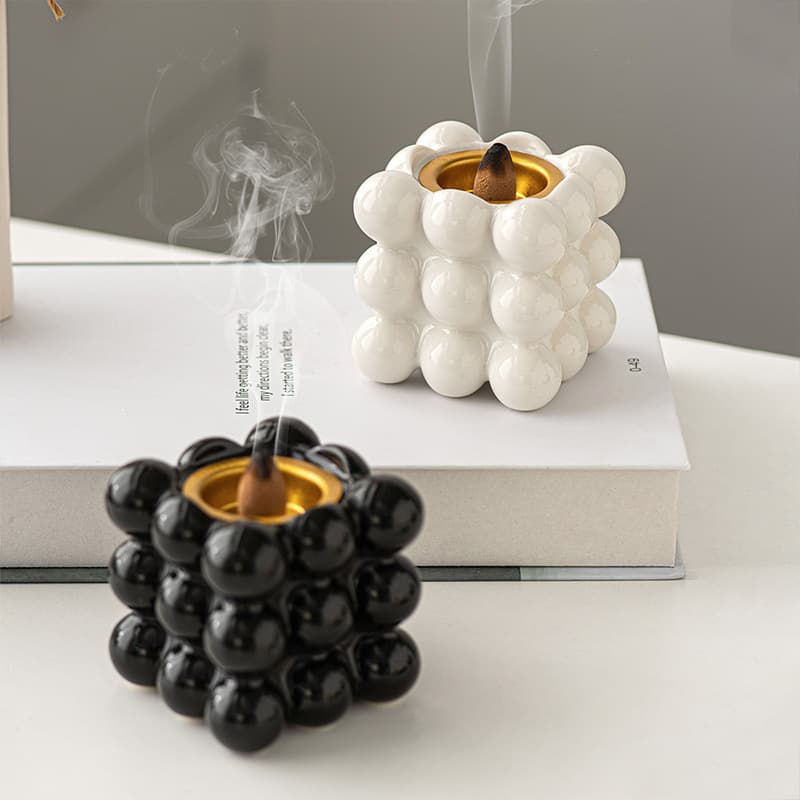 Ceramic Cube Incense Burner Creative Pellet Home Decoration Middle Eastern Arab Festival Handheld Incense Burner