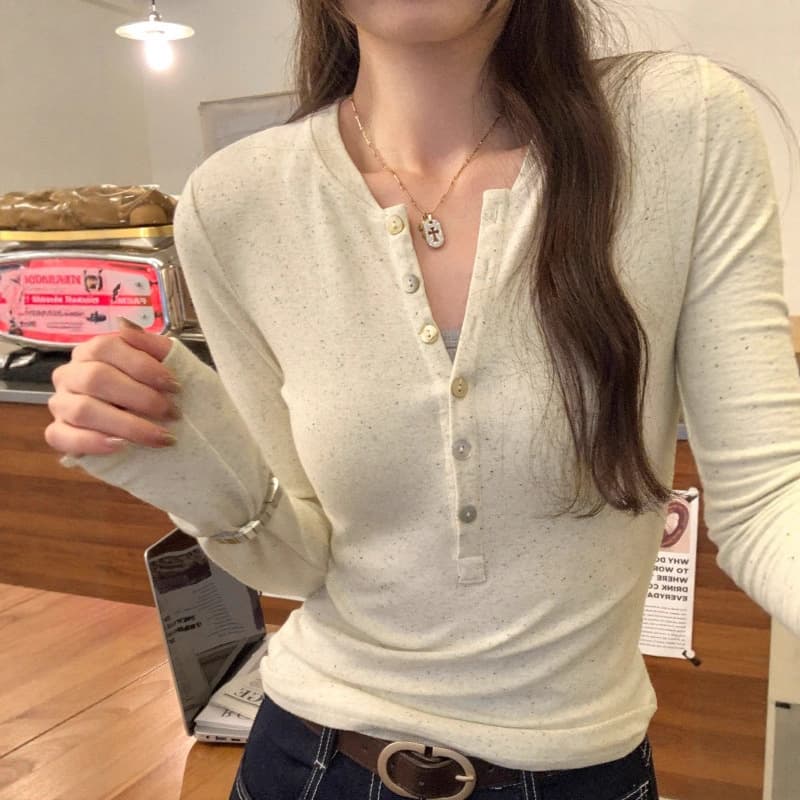 Slim-fit Long Sleeve Base Layer T-Shirt for Women, Fall/Winter 2025 New Arrival, Unique Niche Design Top