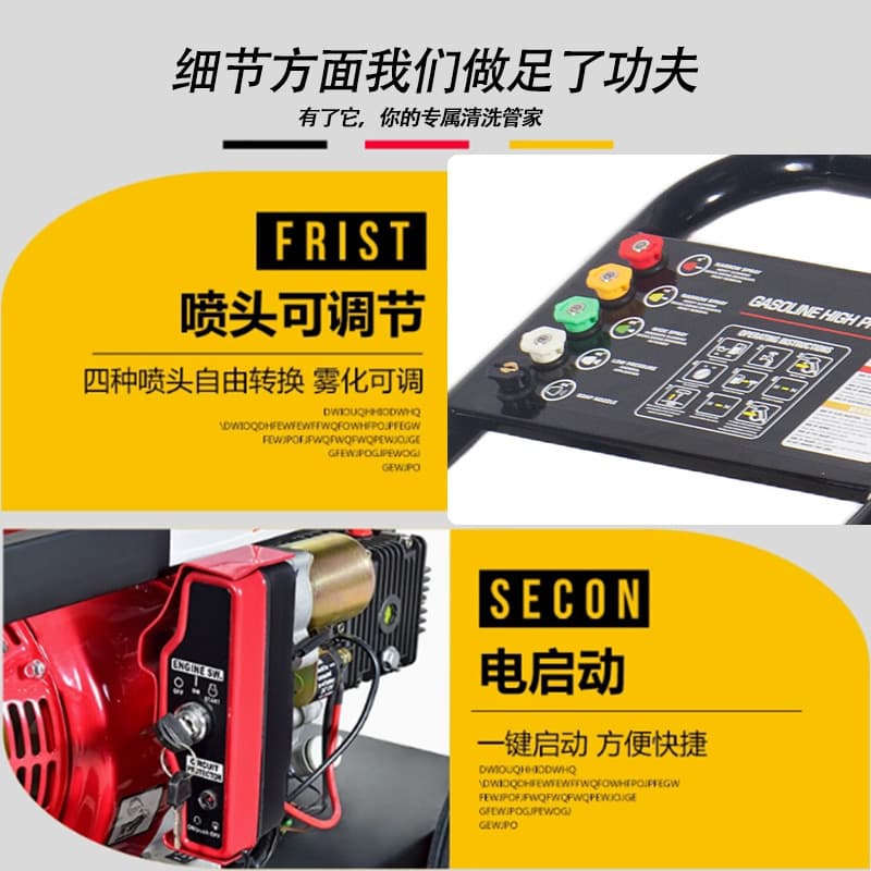 Export Hot-Selling Trolley Gasoline Pressure Washer 7.0HP High-Power Commercial Car Wash Tool In Stock