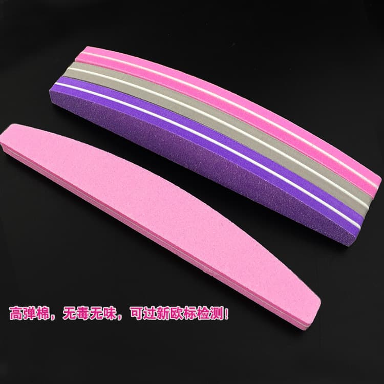 Nail art sponge strips, high elasticity, washable strips, half-moon double-sided washable sponge sand strips for cross-border foreign trade