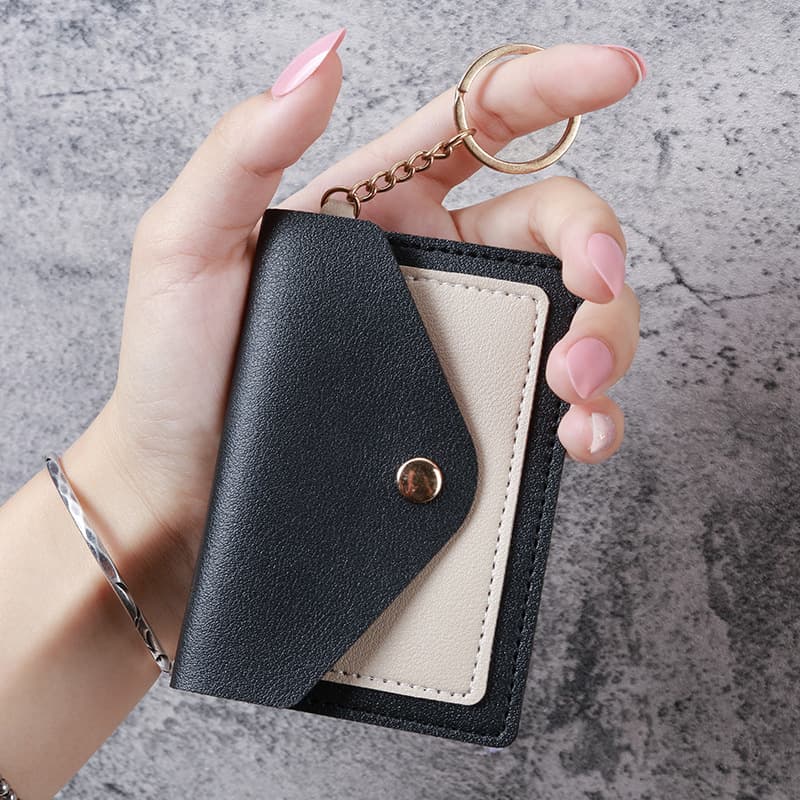 Cross-border new creative fashion small card holder women's candy color keychain jewelry student bus card holder wholesale