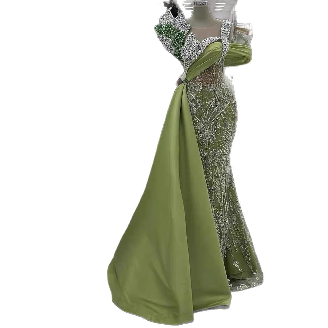 New Evening Dress Heavy Lace Slim Fit Fishtail Party Evening Dress