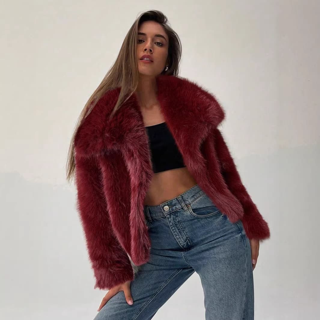 In-Stock Wholesale Clearance Amazon European and American Cross-Border Autumn and Winter Hot-Selling Products Ins Faux Fur Coat Women's Short Style Fox Fur
