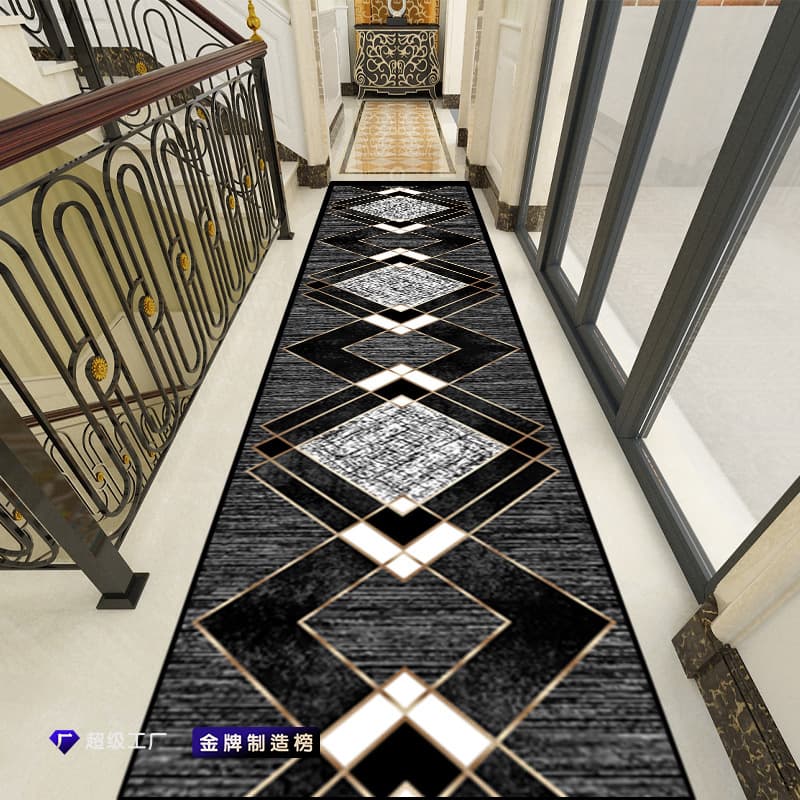 Commercial hallway carpet door mat, entrance passageway home entryway rug, staircase bedroom bedside luxury floor mat