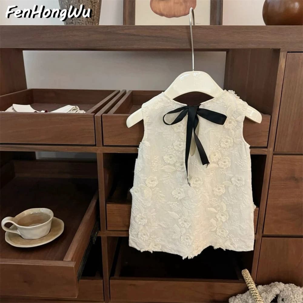 [Pink House] Super beautiful! Heavy industry baby girl new Chinese style summer high-end embroidered vest dress princess skirt