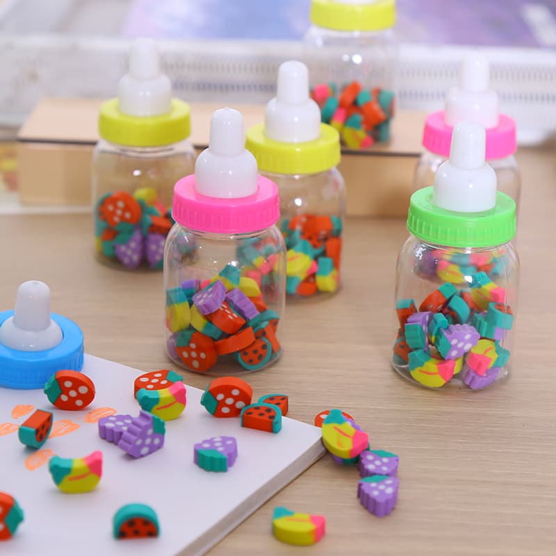 Cartoon Creative Fruit Digital Bottle Eraser Children's Cute Bottle Eraser Elementary School Supplies Wholesale