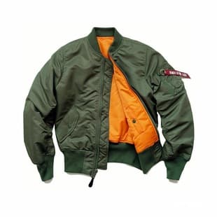 American Thickened Baseball Jacket, Autumn/Winter Military Green -1 Pilot Jacket, Plus Size Stand Collar Workwear Coat for Men