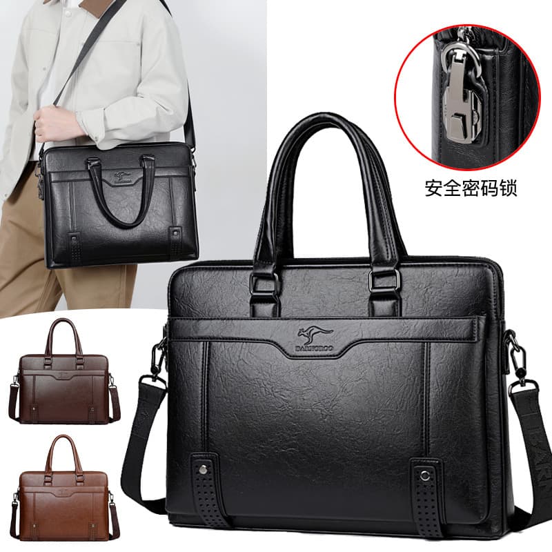 New men's handbag briefcase high-end business computer bag password lock shoulder crossbody bag large capacity men's bag