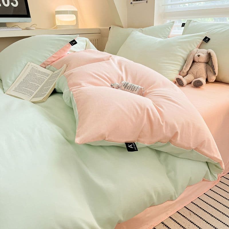 Class A 60s long-staple cotton four-piece set, solid color 100% cotton quilt cover, cross-border factory wholesale