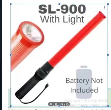 Traffic Baton LED Flashing Stick Multifunctional Glow Stick, 54cm with Top Illumination Safety Warning Light