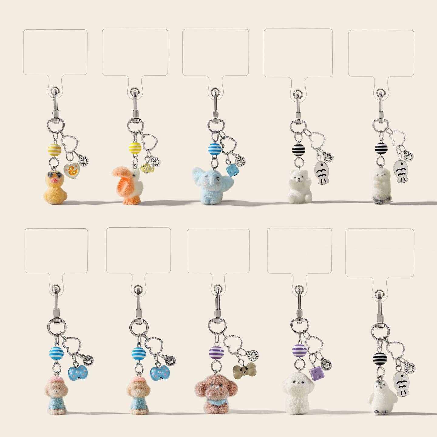 Original Authentic Cute Cartoon Flocked Animal Small Nose Gadget Pendant Sticker Style Phone Chain Small Gift Wholesale