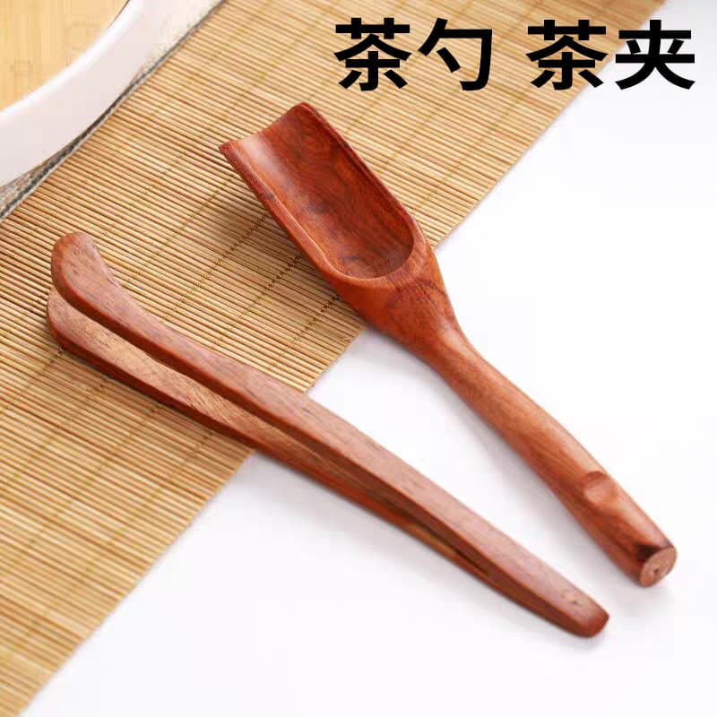 Tea spatula, tea spoon, solid wood ebony, curved bamboo tea spoon, tea tongs, bamboo tongs for brewing tea, Kung Fu tea set accessories wholesale