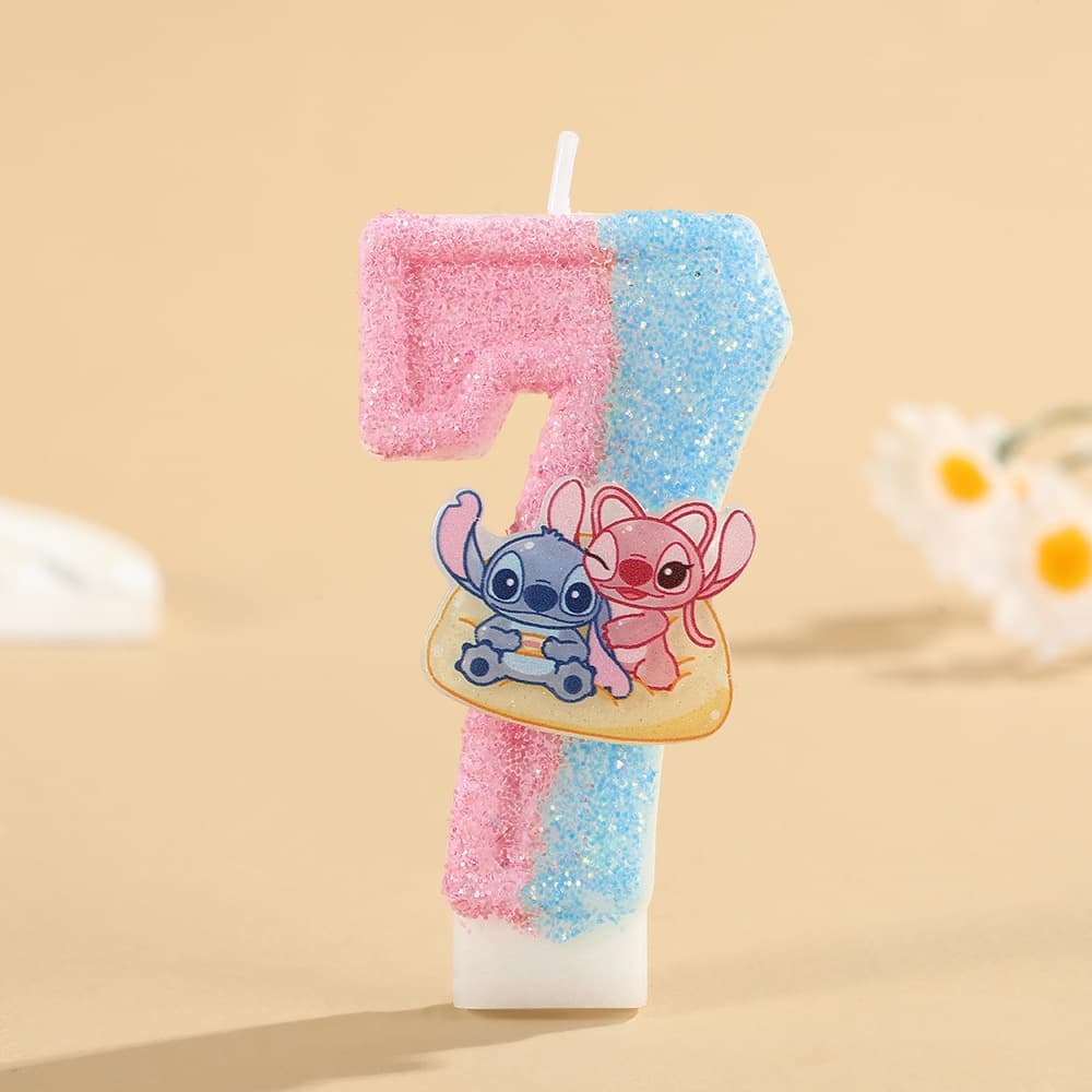 Cross-border Cartoon Stitch Sofa Digital Candle Handmade DIY Creative Birthday Wish Candle Party Decoration