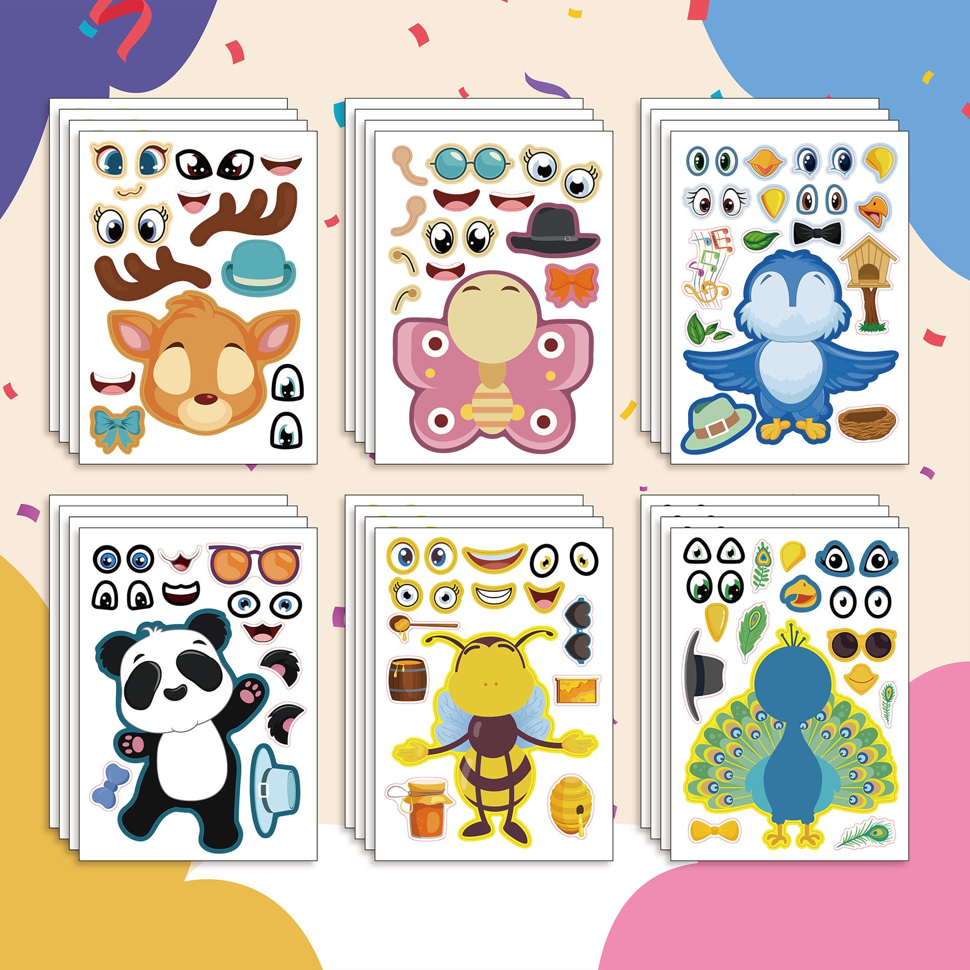 CM2210003 Amazon stickers, children’s cartoon stickers, animal DIY stickers, self-adhesive stickers cross-border