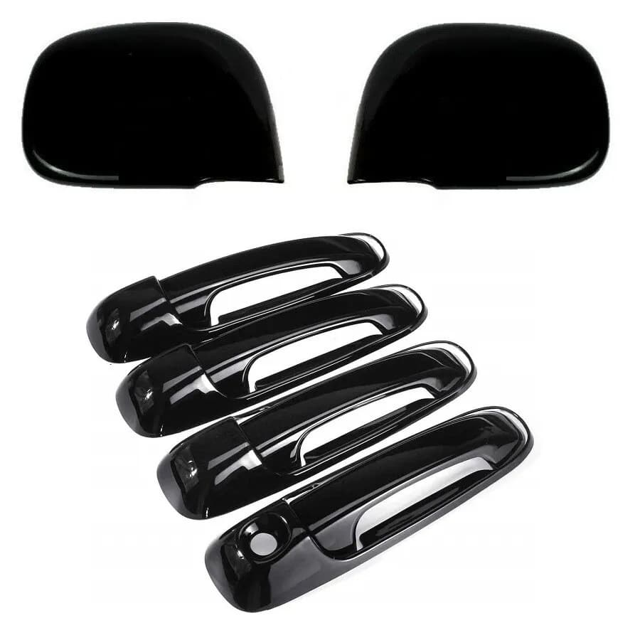 Compatible with 02-08 Dodge RAM 1500 Gloss Black Mirror Cover Handle Cover Door Handle Cover Piano Black