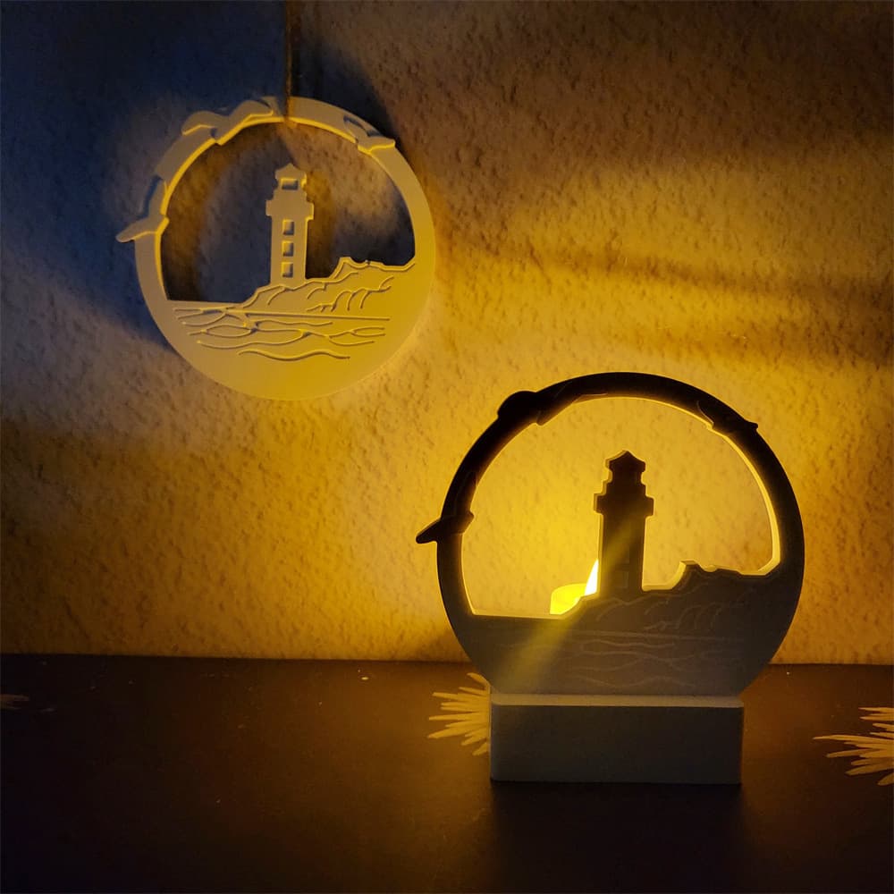 S1106 Ring Seagull Lighthouse Desktop Decoration Cement Plaster Mold DIY Silicone Mold