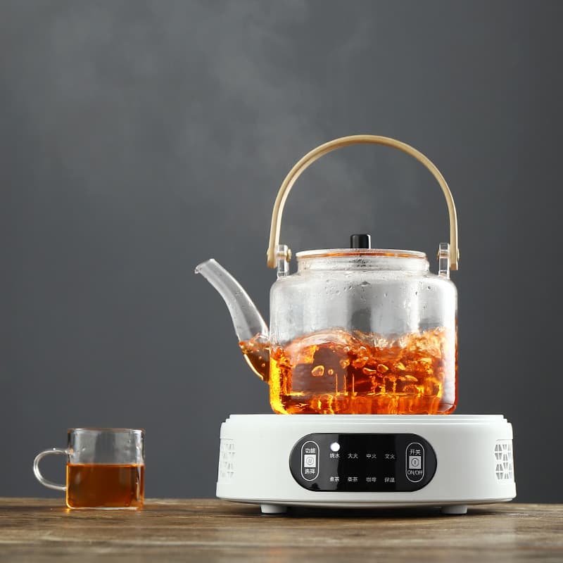 Tang Ge Manufacturer Electric Ceramic Hob Tea Stove 1500W Mini Compact Home Use with Glass Pot Tea Brewer, Gift Quiet Tea Brewing