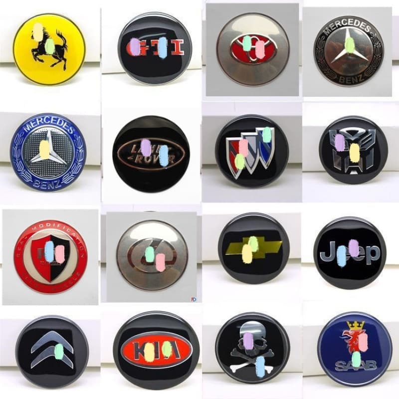 Factory Direct 65mm Car Wheel Hub Sticker Logo Decorative Steering Wheel Badge Metal Sticker Steering Wheel Modification Badge