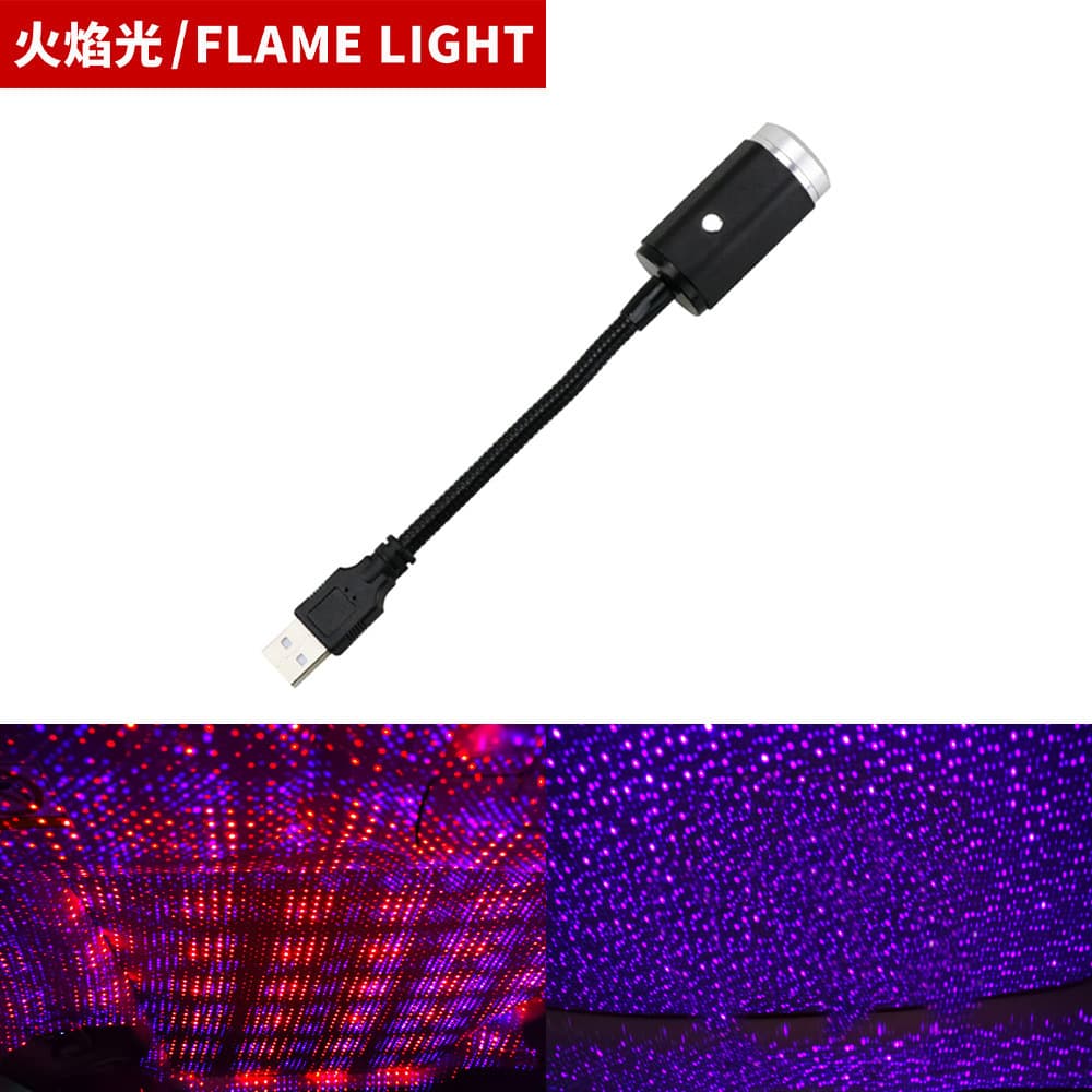 Car Dual-Color Integrated Star Light, Car Interior Sound-Activated Starlight USB Light, Car Ambient Light