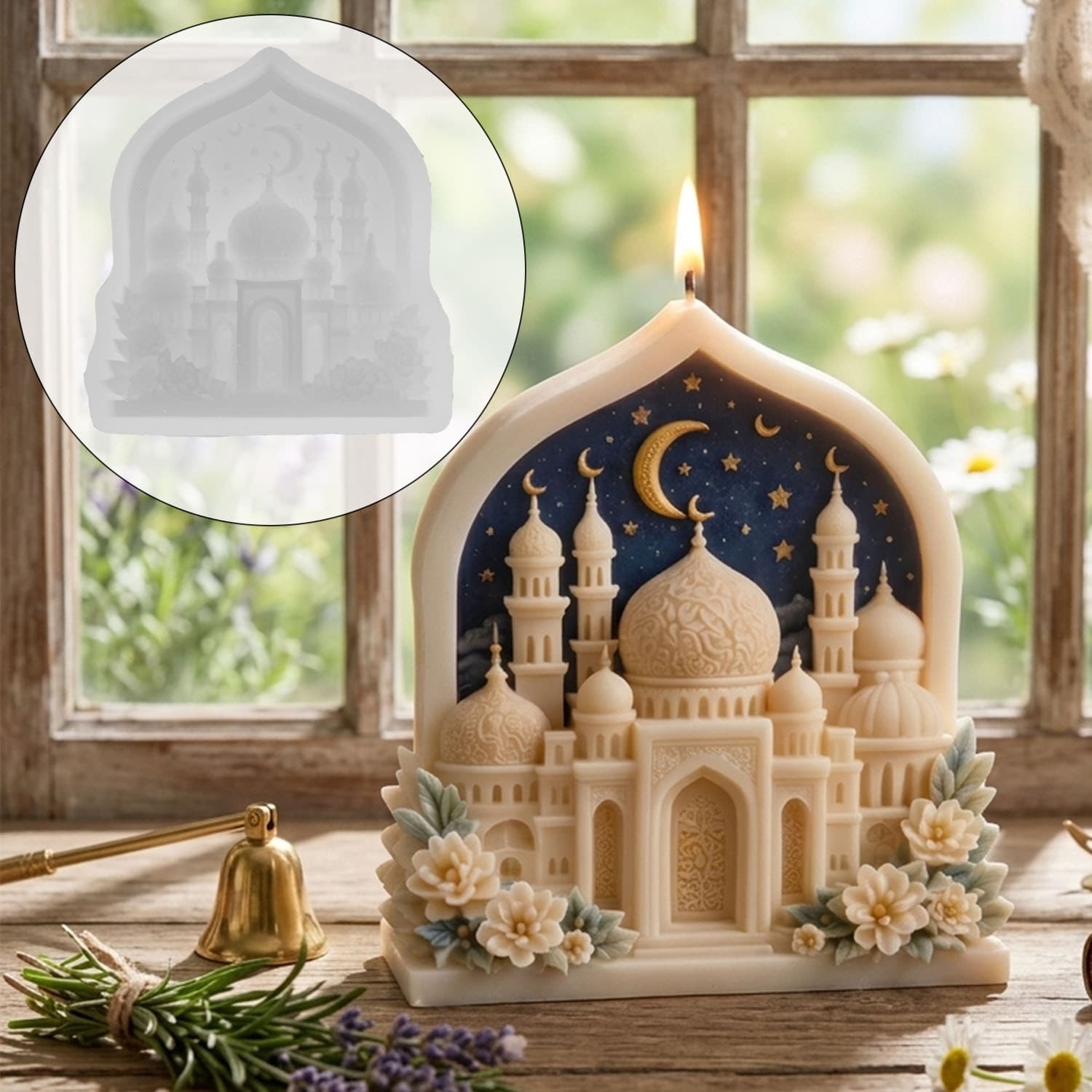 Zhongcheng DIY Creative Star Castle Aromatherapy Candle Silicone Mold, Scented Stone, Epoxy Resin, Gypsum Ornament Silicone Mold