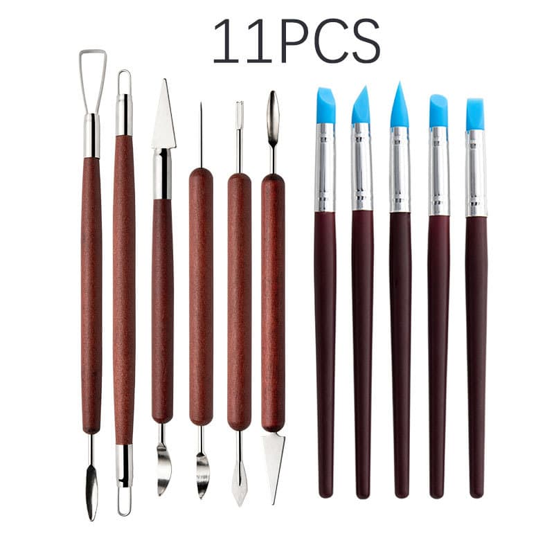 Cross-border Pottery Tool 11-Piece Set Clay Sculpture Carving Knife DIY Handmade Art Tool