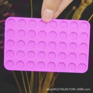 Youyou Mold DIY Crystal Resin Letter Number Round Pendant Mold Single/Double Hole Alphabet Silicone Mirror Mold